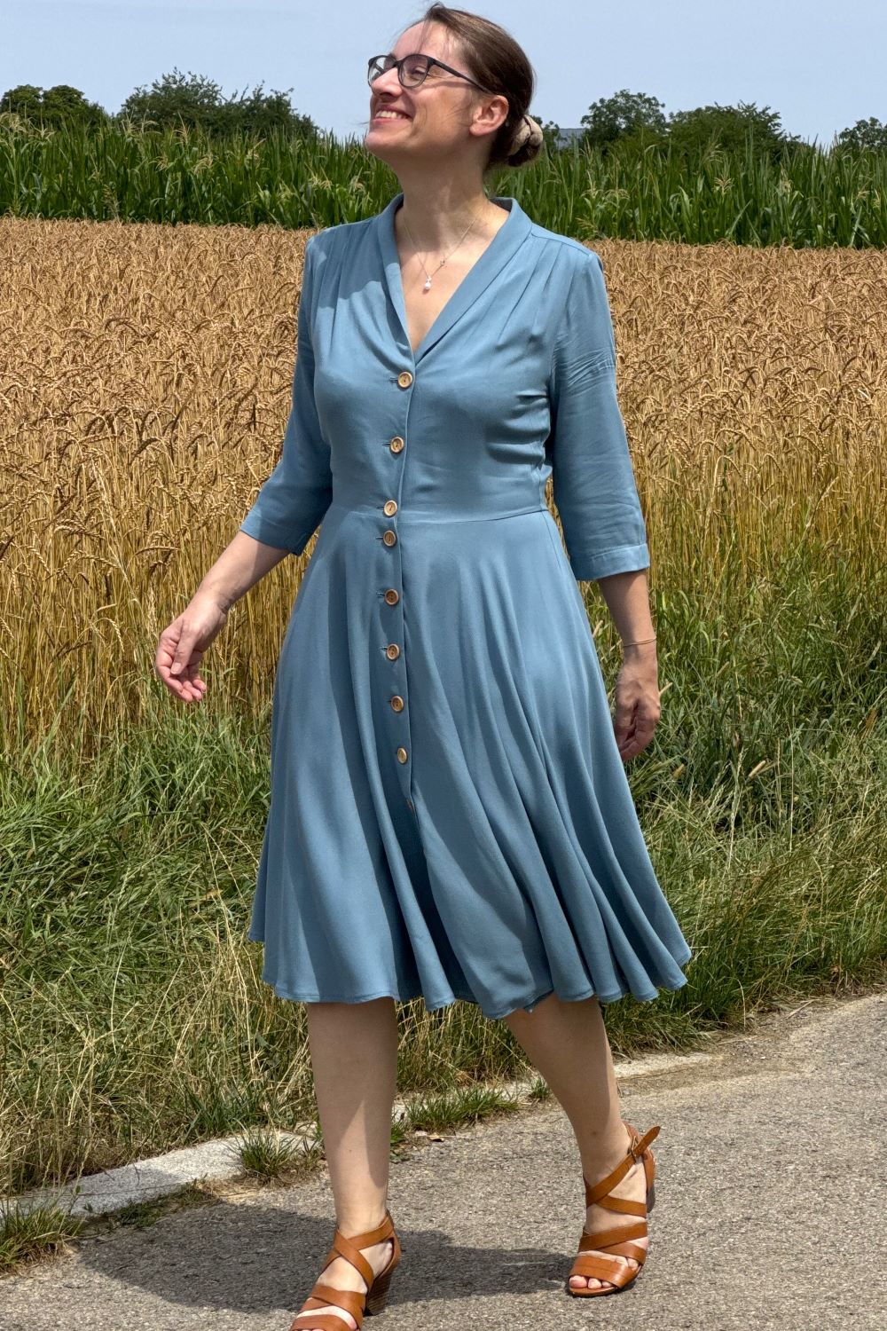 Kleid D'Laine Dress Olette, Ice Blue