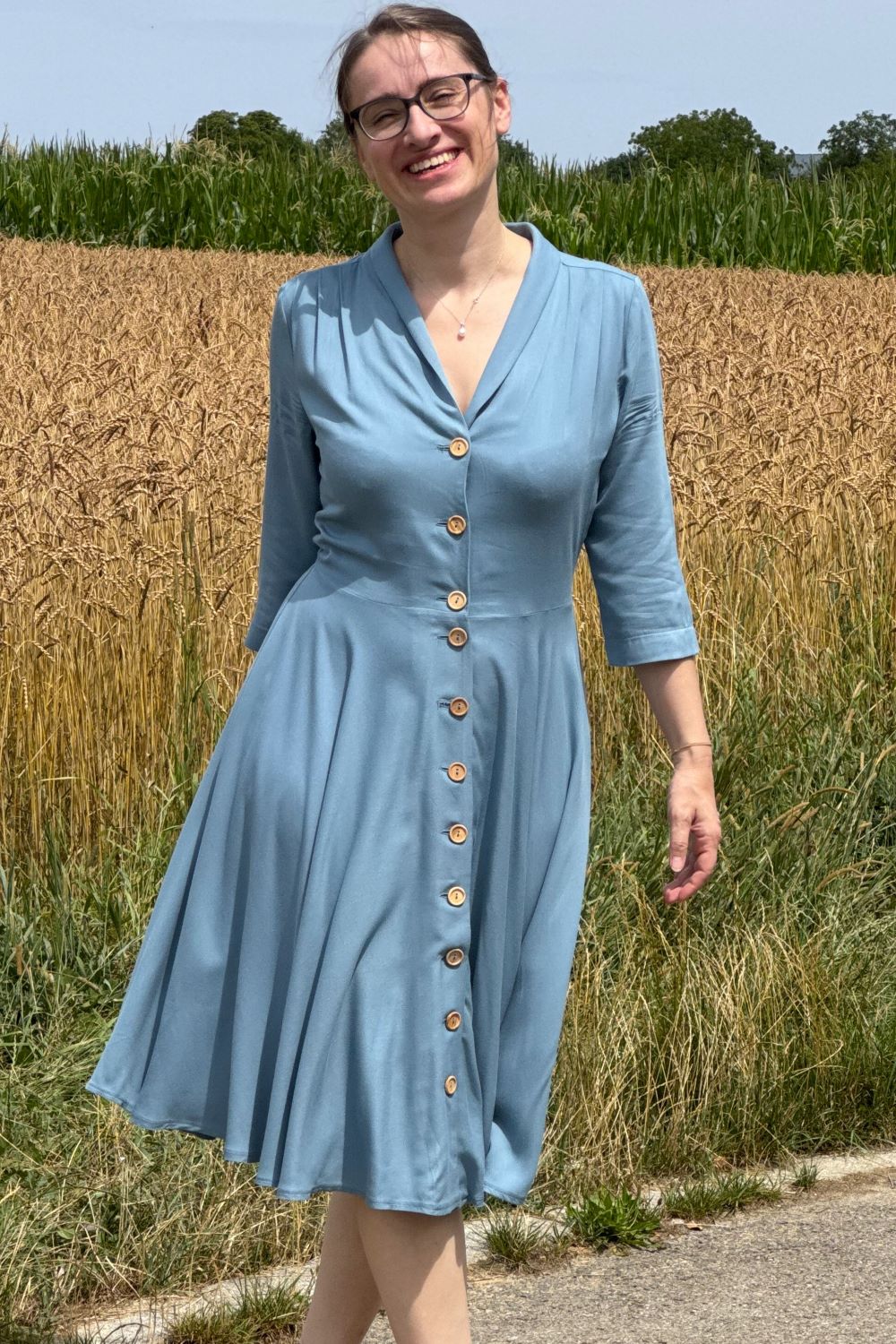 Kleid D'Laine Dress Olette, Ice Blue