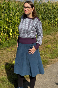 Strickpulli mit Muster, Purple with Light Blue