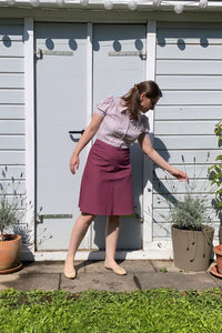 That Same Old Favorite Blouse, Lilac textured stripe