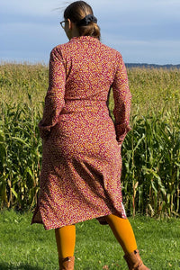 Dotty Shirt Dress, Cranberry