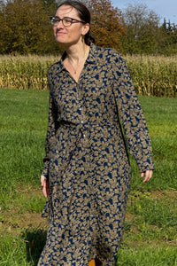 Trailing Floral Shirt Dress, Khaki