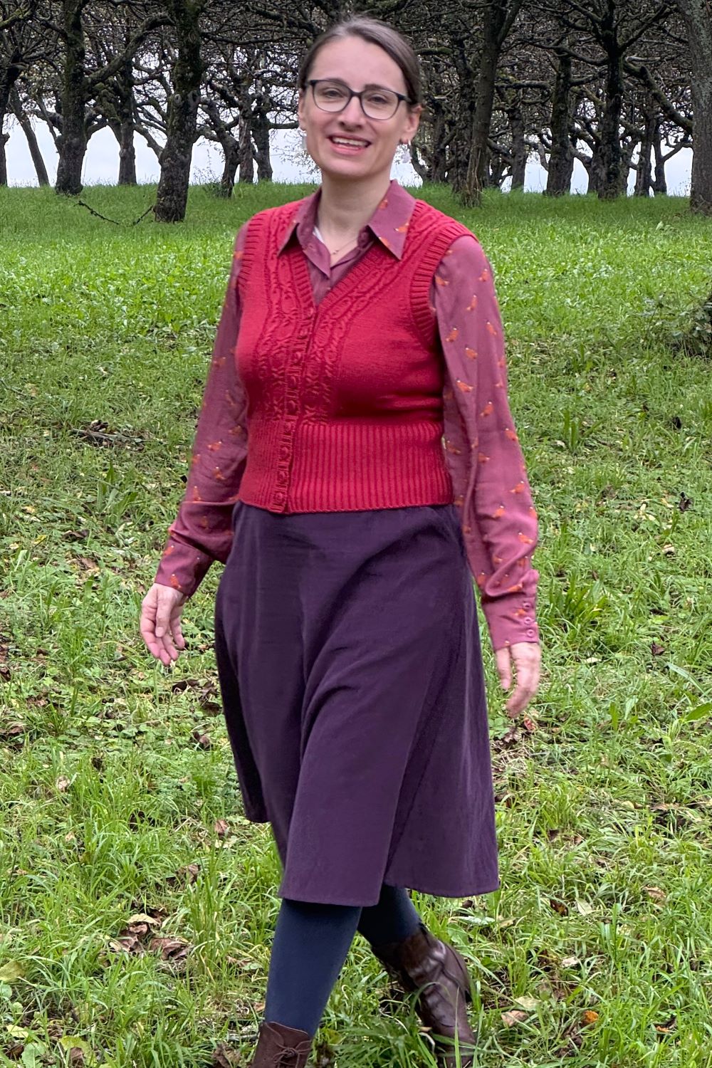 The Sassy Sweater Vest, Pomegranate Wool