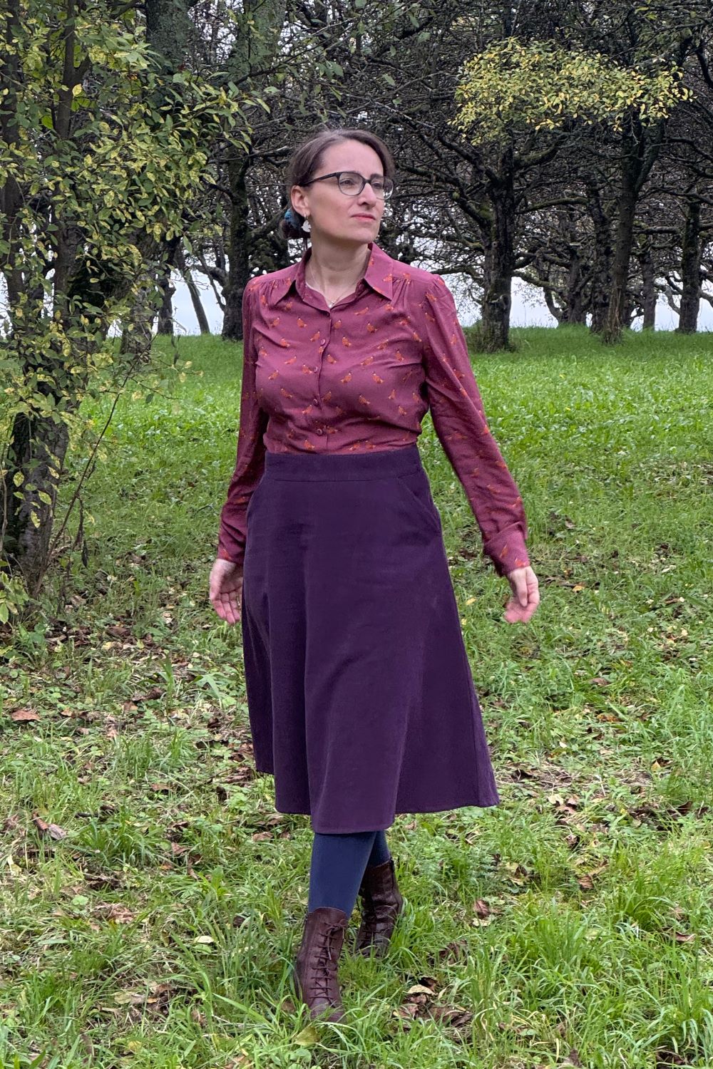 The Spectacular Spearpoint Shirt, Heather Pheasant Print