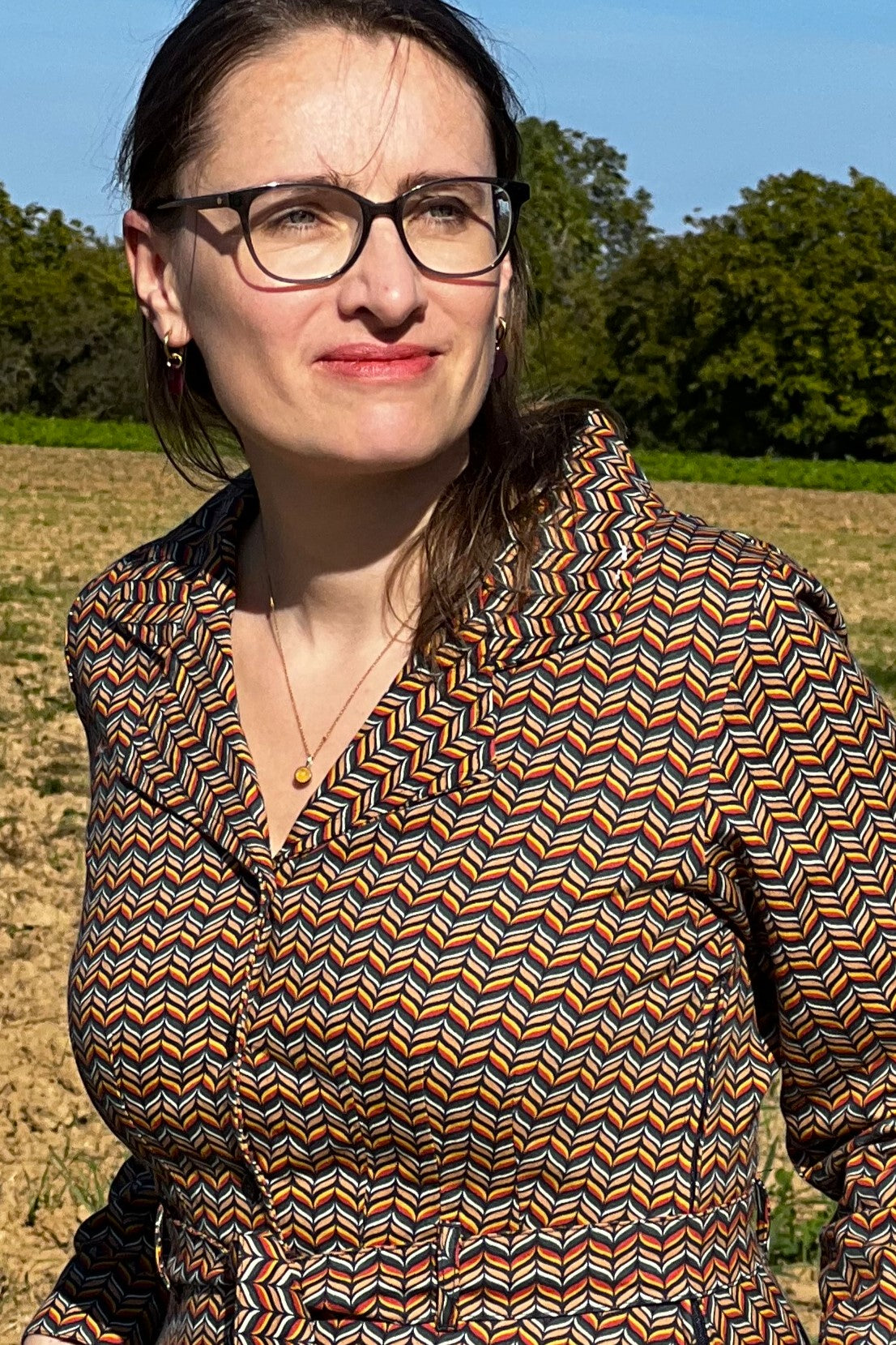 Hemdblusenkleid mit Kragen Midi, Sycamore
