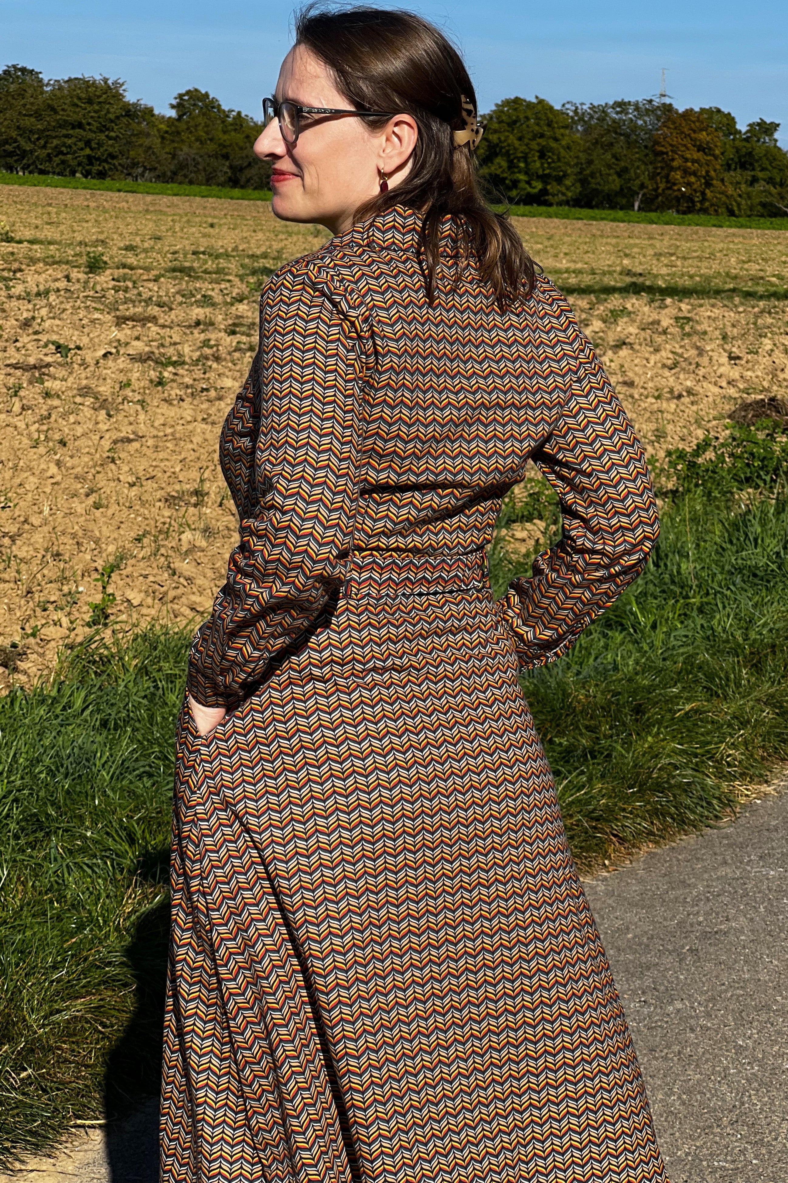 Hemdblusenkleid mit Kragen Midi, Sycamore