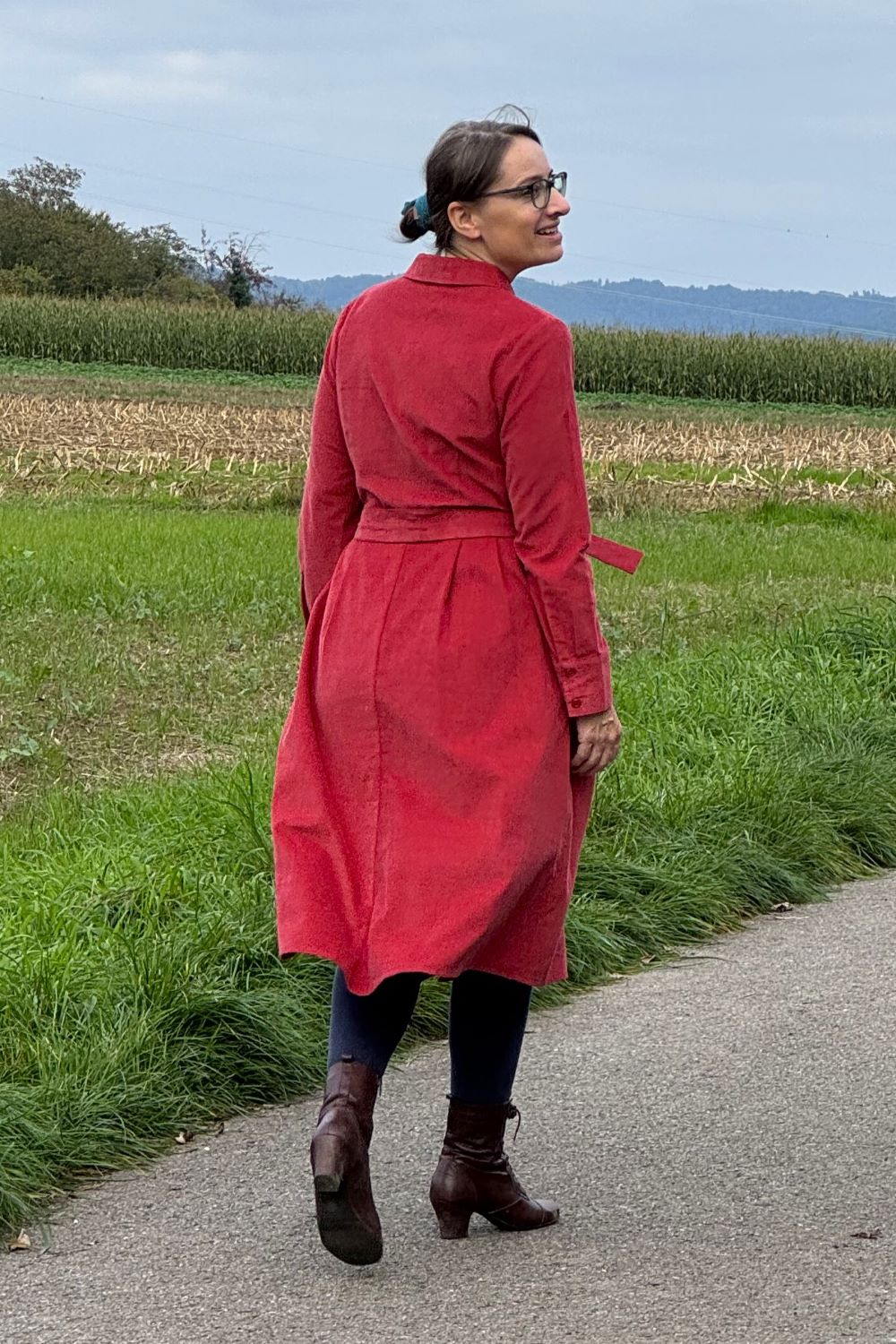 Midi-Kordkleid, Garnet