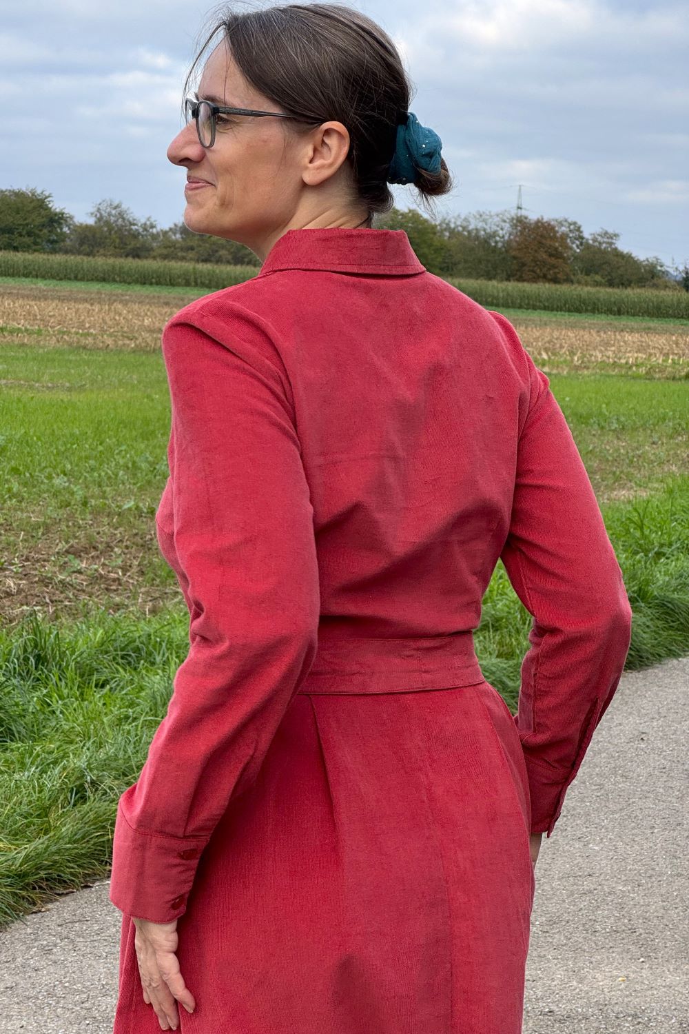 Midi-Kordkleid, Garnet