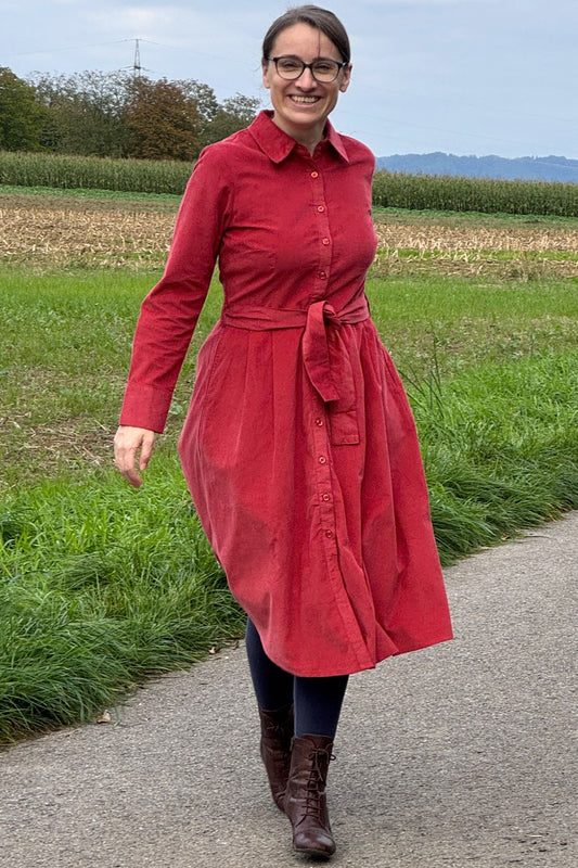 Midi-Kordkleid, Garnet