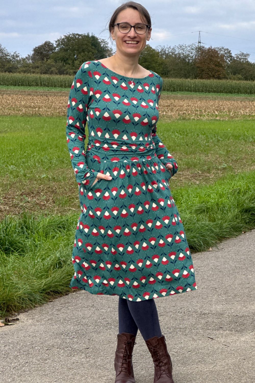 tailliertes Jersey-Kleid, Fromage
