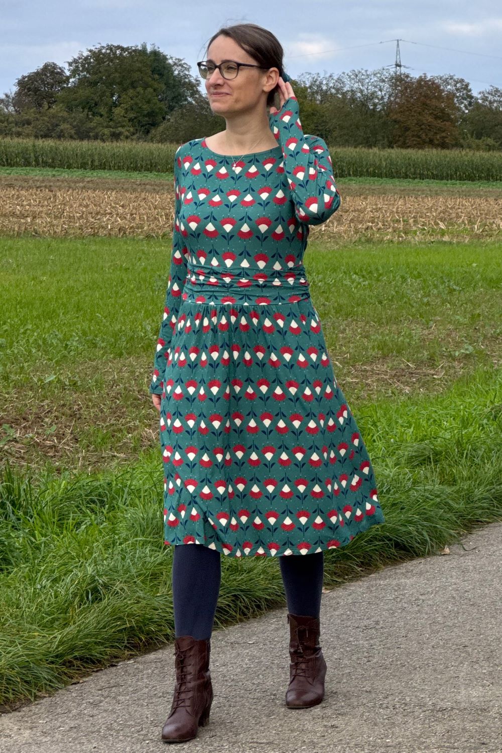 tailliertes Jersey-Kleid, Fromage