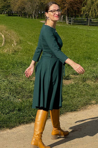 Kleid Ballerina Dress, Forest Green Punty