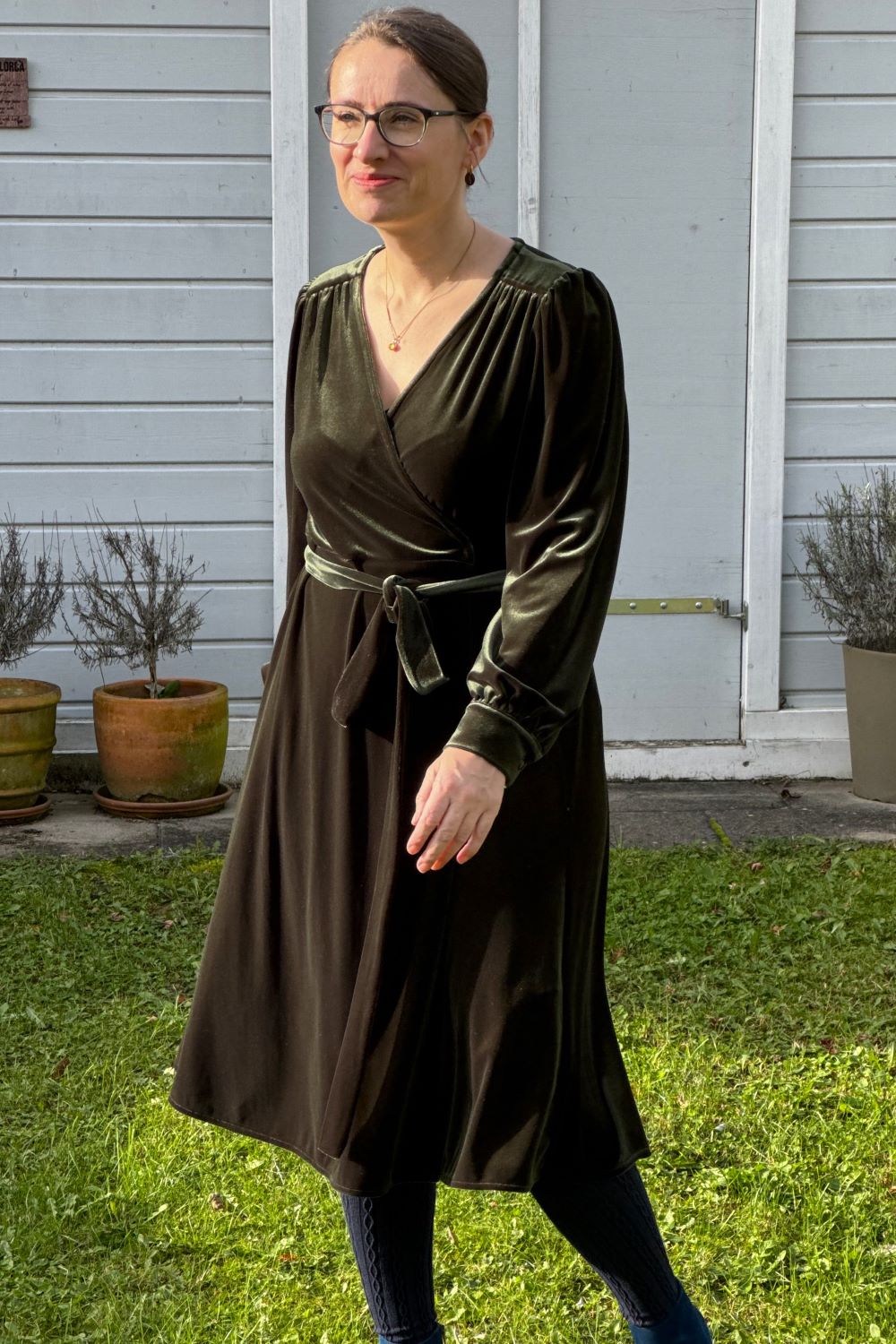Dalida Kleid, Steam Velvet Olive