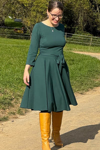 Kleid Ballerina Dress, Forest Green Punty