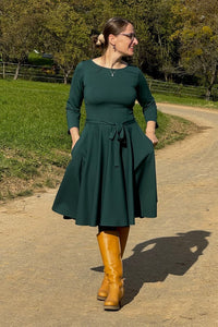 Kleid Ballerina Dress, Forest Green Punty