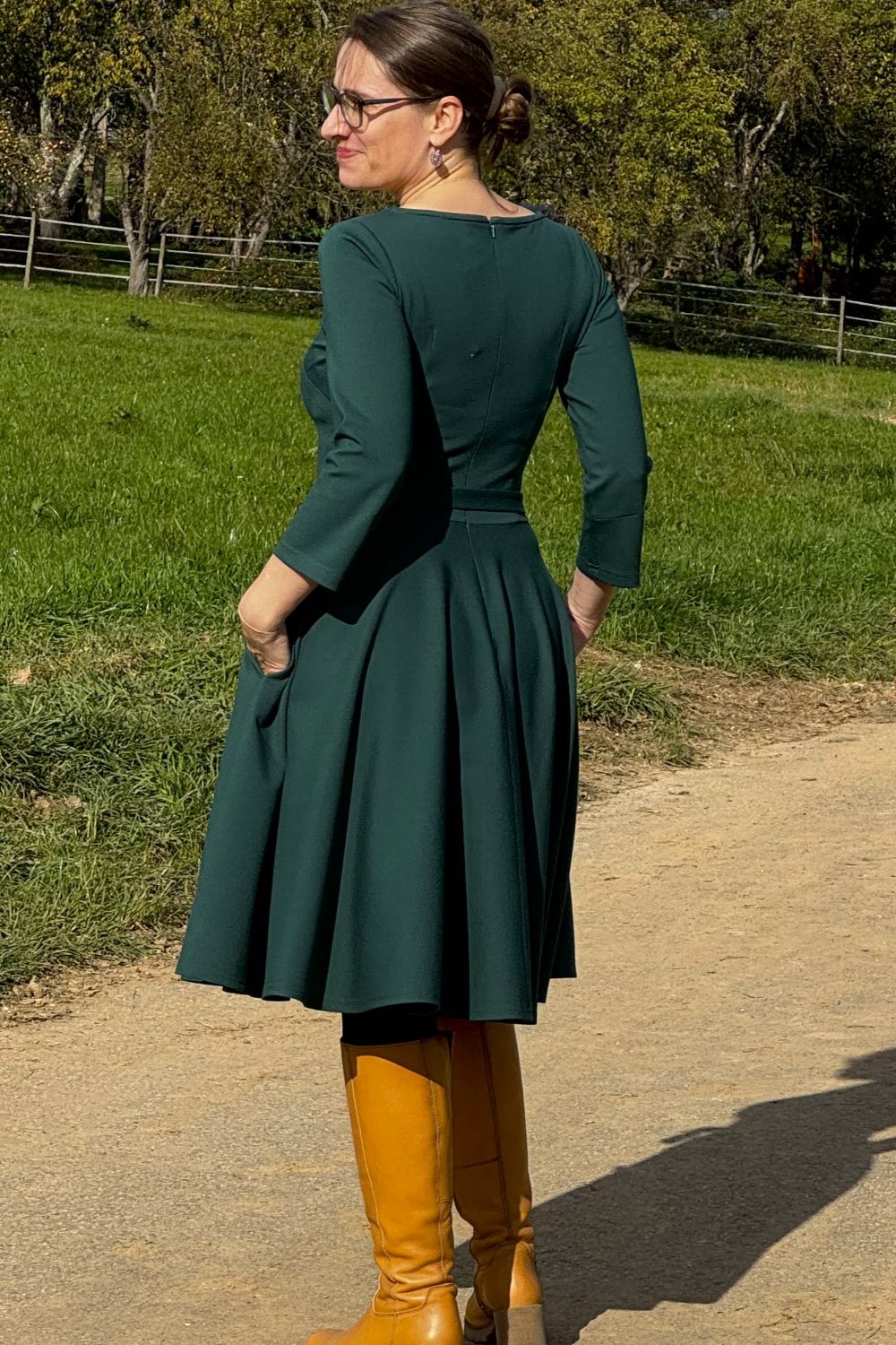 Kleid Ballerina Dress, Forest Green Punty