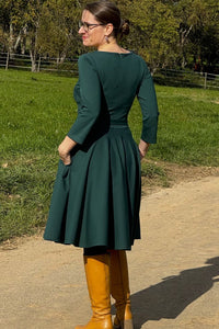 Kleid Ballerina Dress, Forest Green Punty