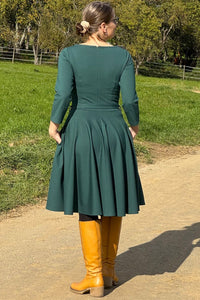 Kleid Ballerina Dress, Forest Green Punty