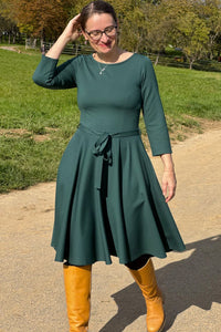 Kleid Ballerina Dress, Forest Green Punty