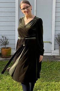 Dalida Kleid, Steam Velvet Olive