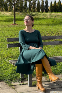 Kleid Ballerina Dress, Forest Green Punty