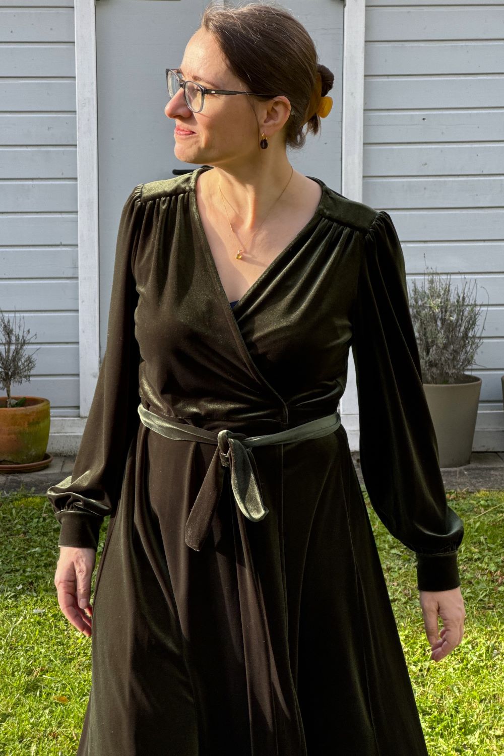 Dalida Kleid, Steam Velvet Olive
