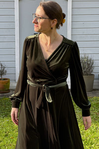 Dalida Kleid, Steam Velvet Olive