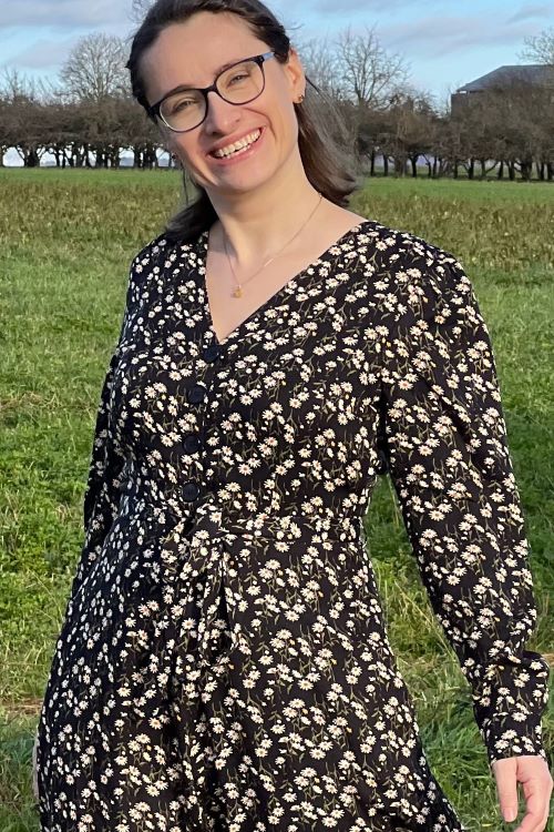 Magnolia Dress Longsleeve, Daisy Black