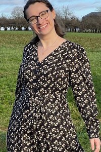 Magnolia Dress Longsleeve, Daisy Black