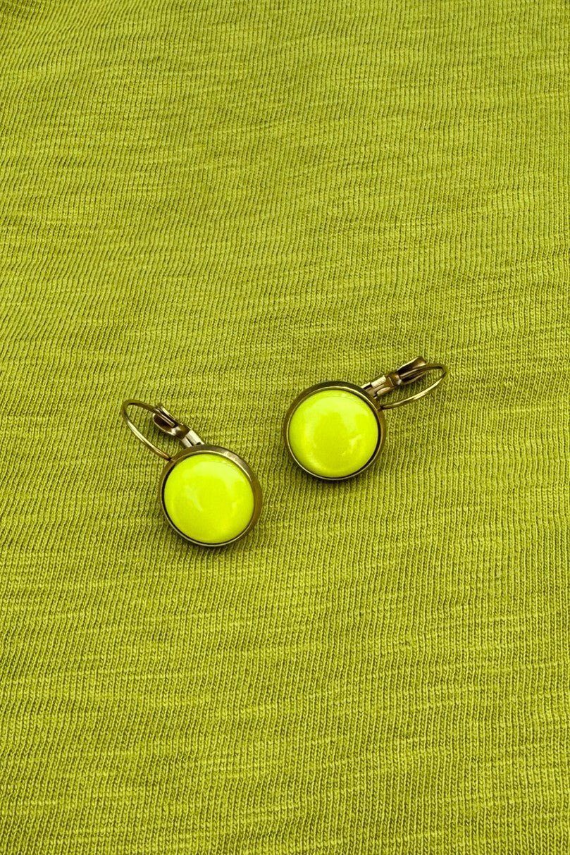 Ohrringe Dots, Fluo Lime