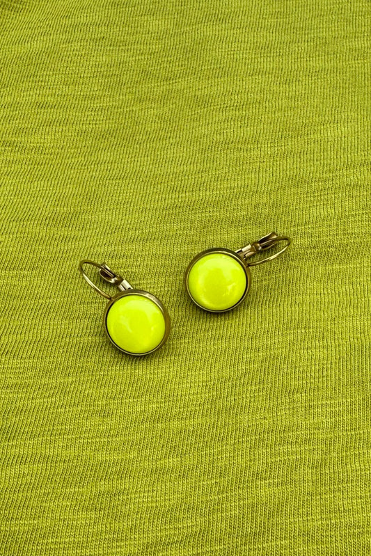 Ohrringe Dots, Fluo Lime
