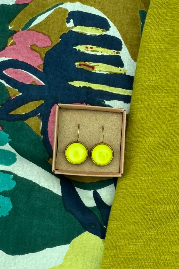 Ohrringe Dots, Fluo Lime