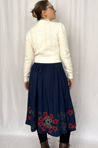 Viskose-Rock Embroidered Skirt, Thunder