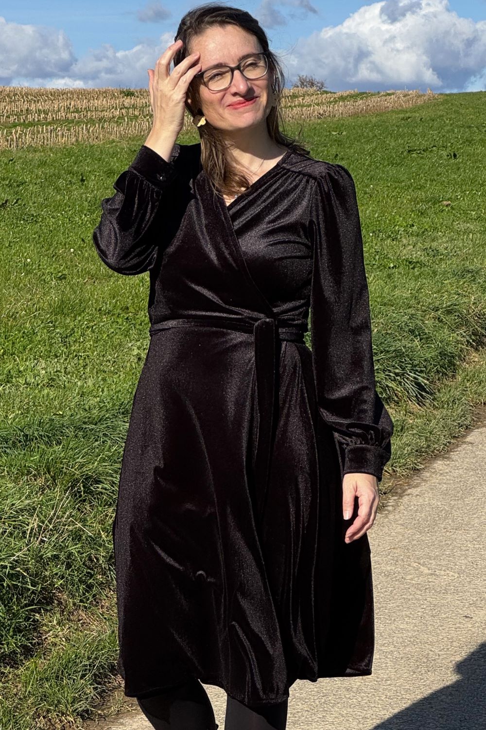 Dalida Kleid, Velvet Black