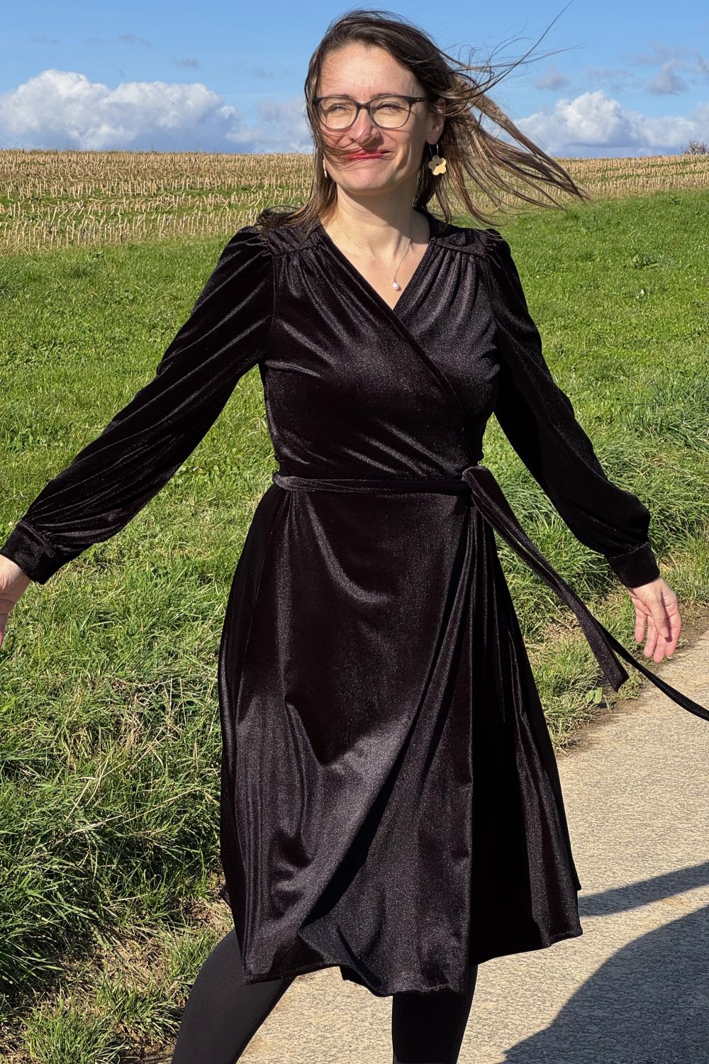 Dalida Kleid, Velvet Black