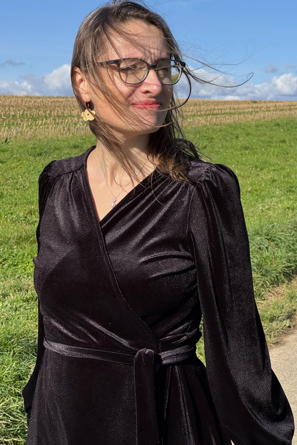Dalida Kleid, Velvet Black