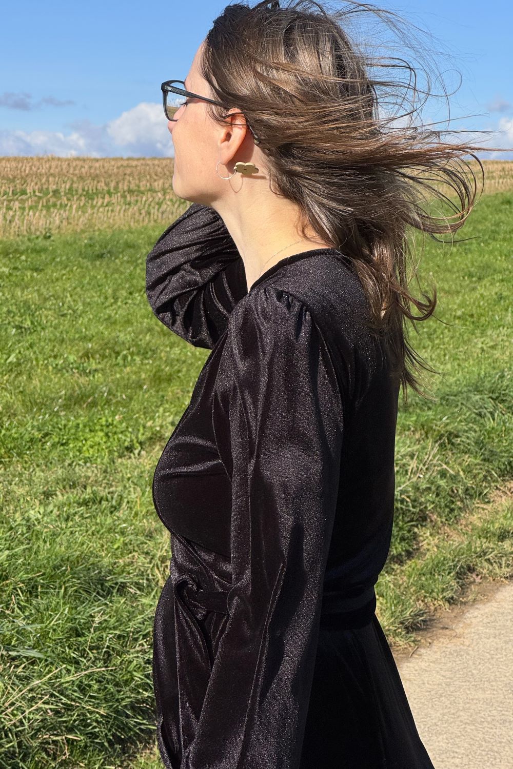 Dalida Kleid, Velvet Black