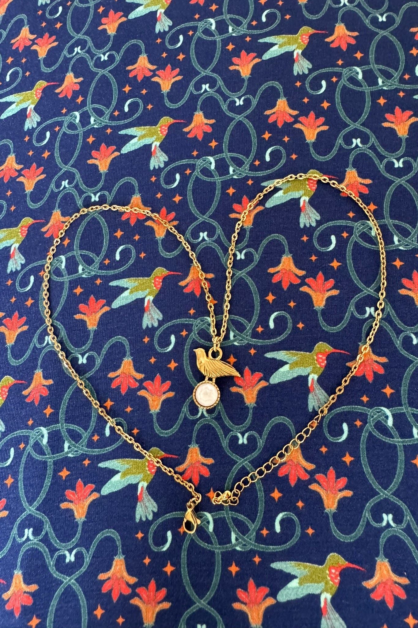 Kette Merle Chain Vogel, Gold & Frost
