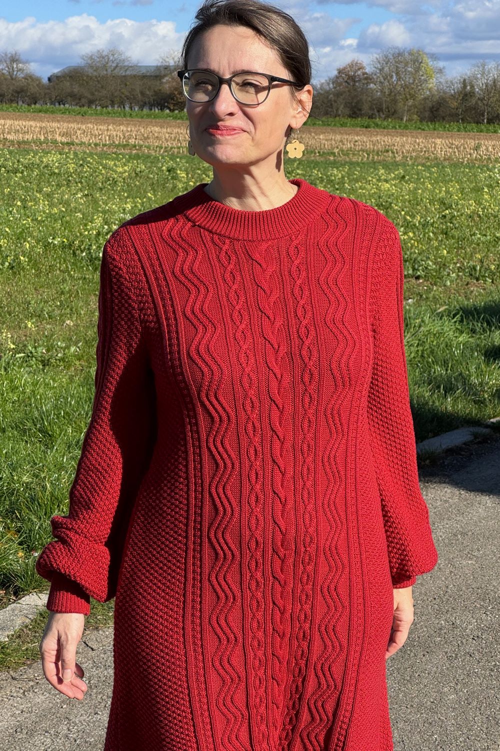 Kleid Svea Dress, Läppstift Red