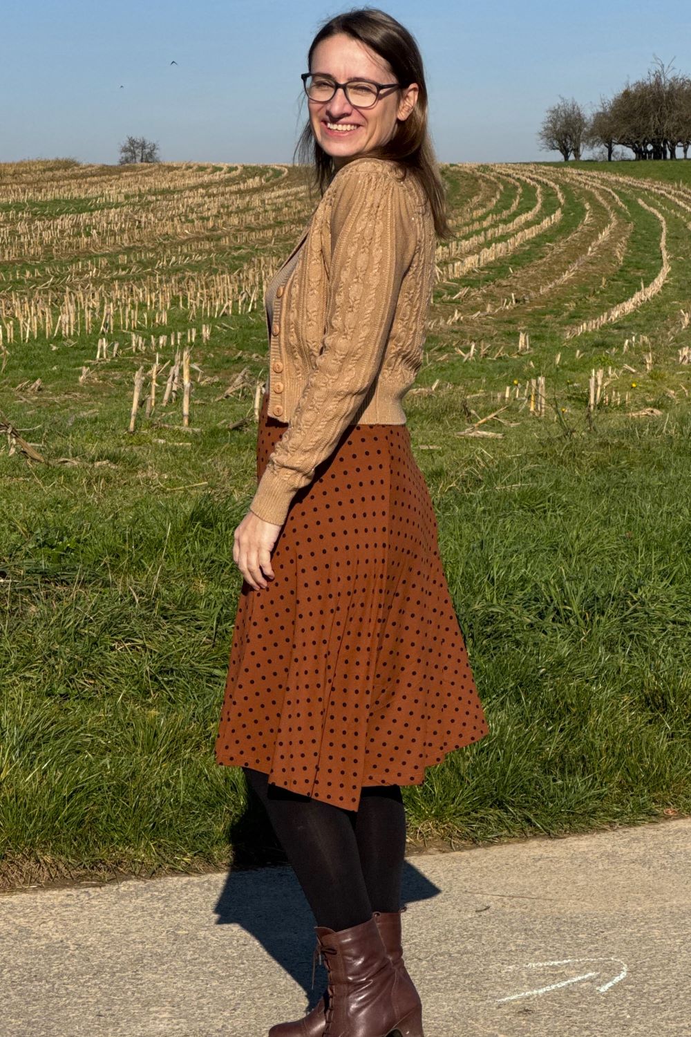 The Ice Skater Cardigan, Shimmery Champagne Wool