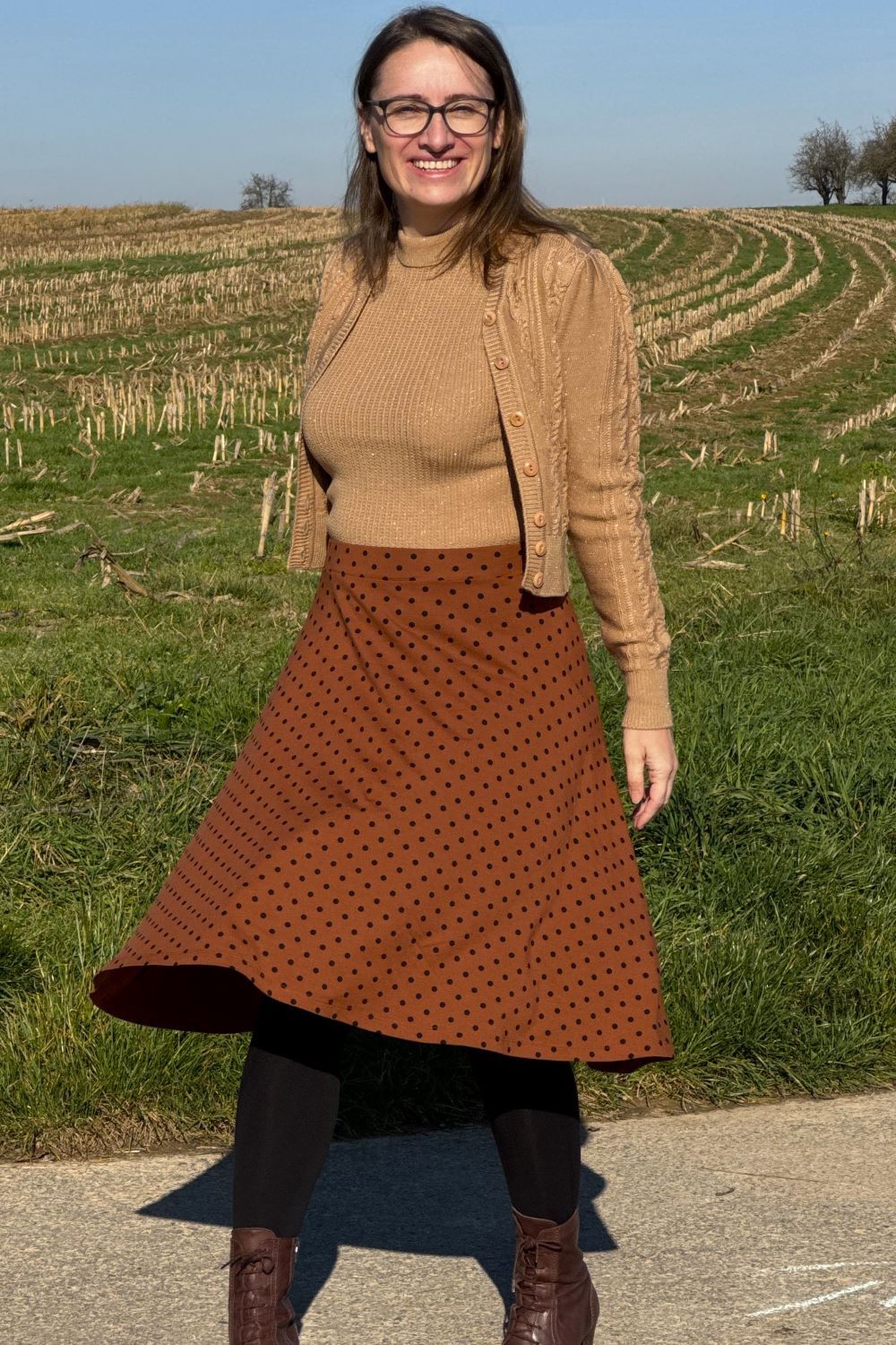 The Ice Skater Cardigan, Shimmery Champagne Wool