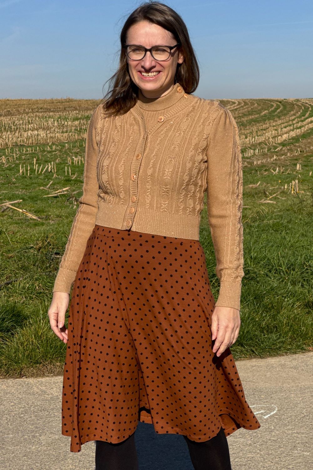 The Ice Skater Cardigan, Shimmery Champagne Wool