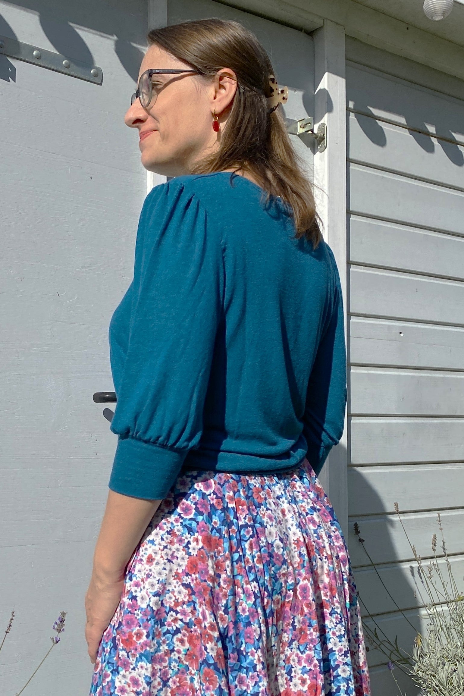 Feinstrick Top, Teal