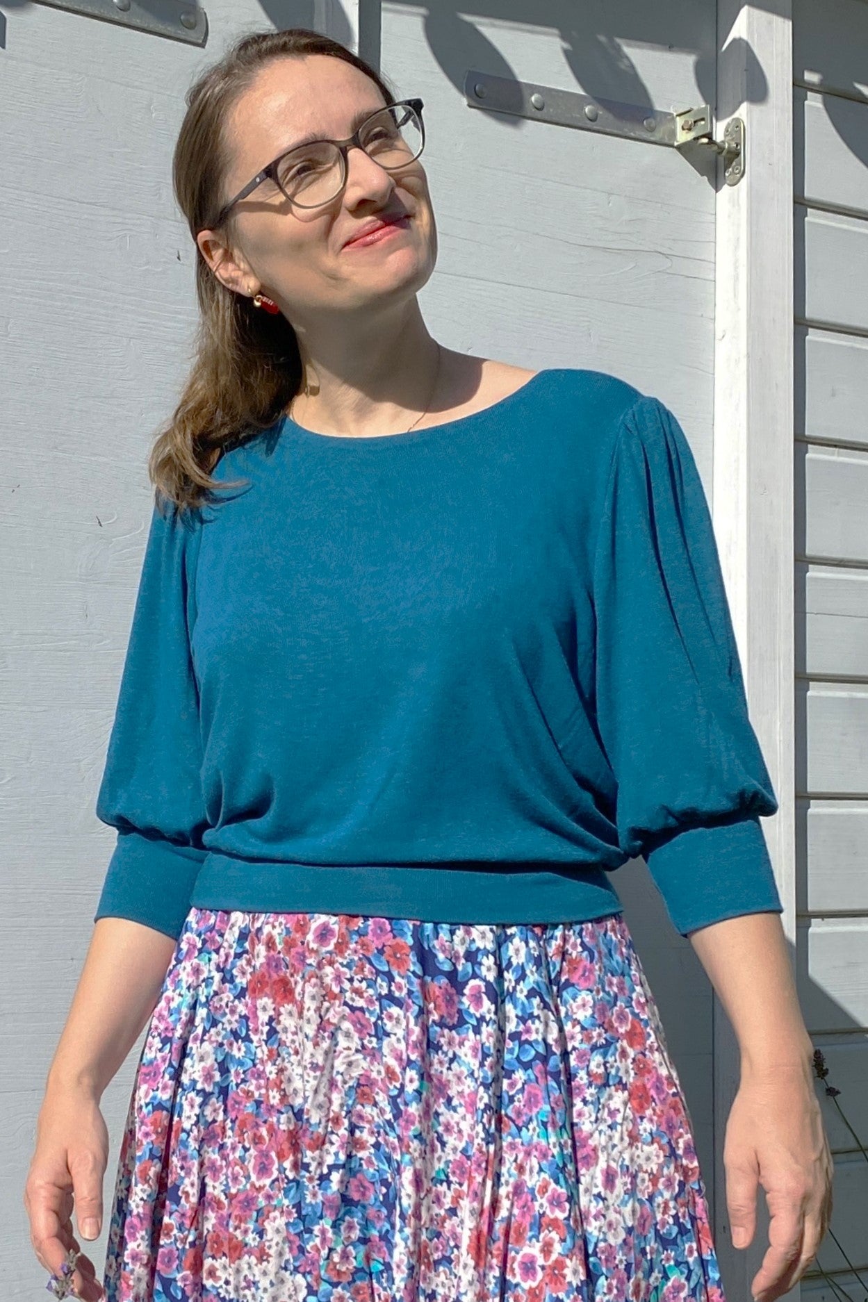 Feinstrick Top, Teal