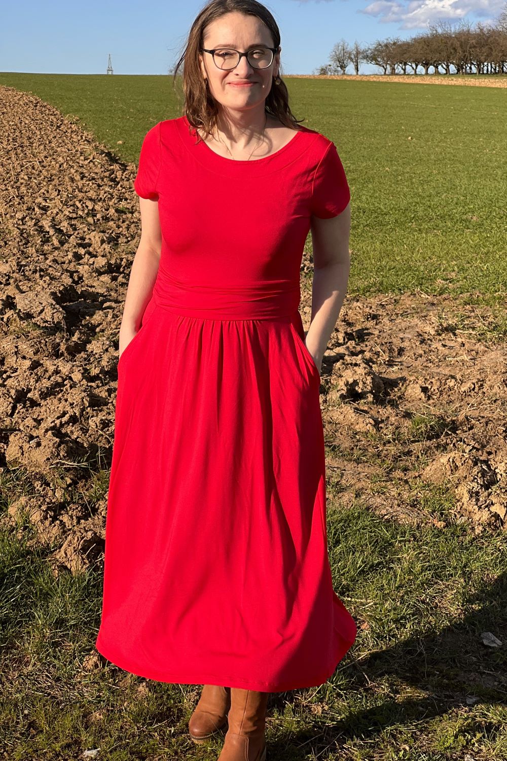 Kleid Malinda Solid, Poppy