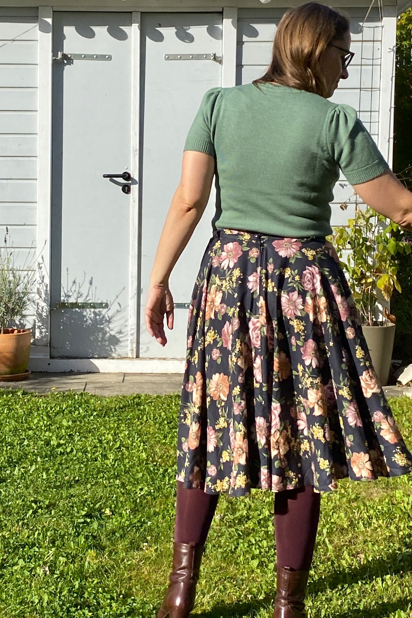 Circle Skirt Crepe, Renoir Black