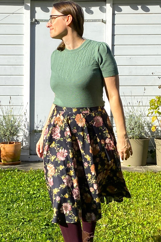 Circle Skirt Crepe, Renoir Black