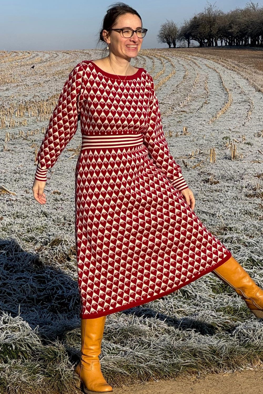 Midi-Strickkleid, Hearts