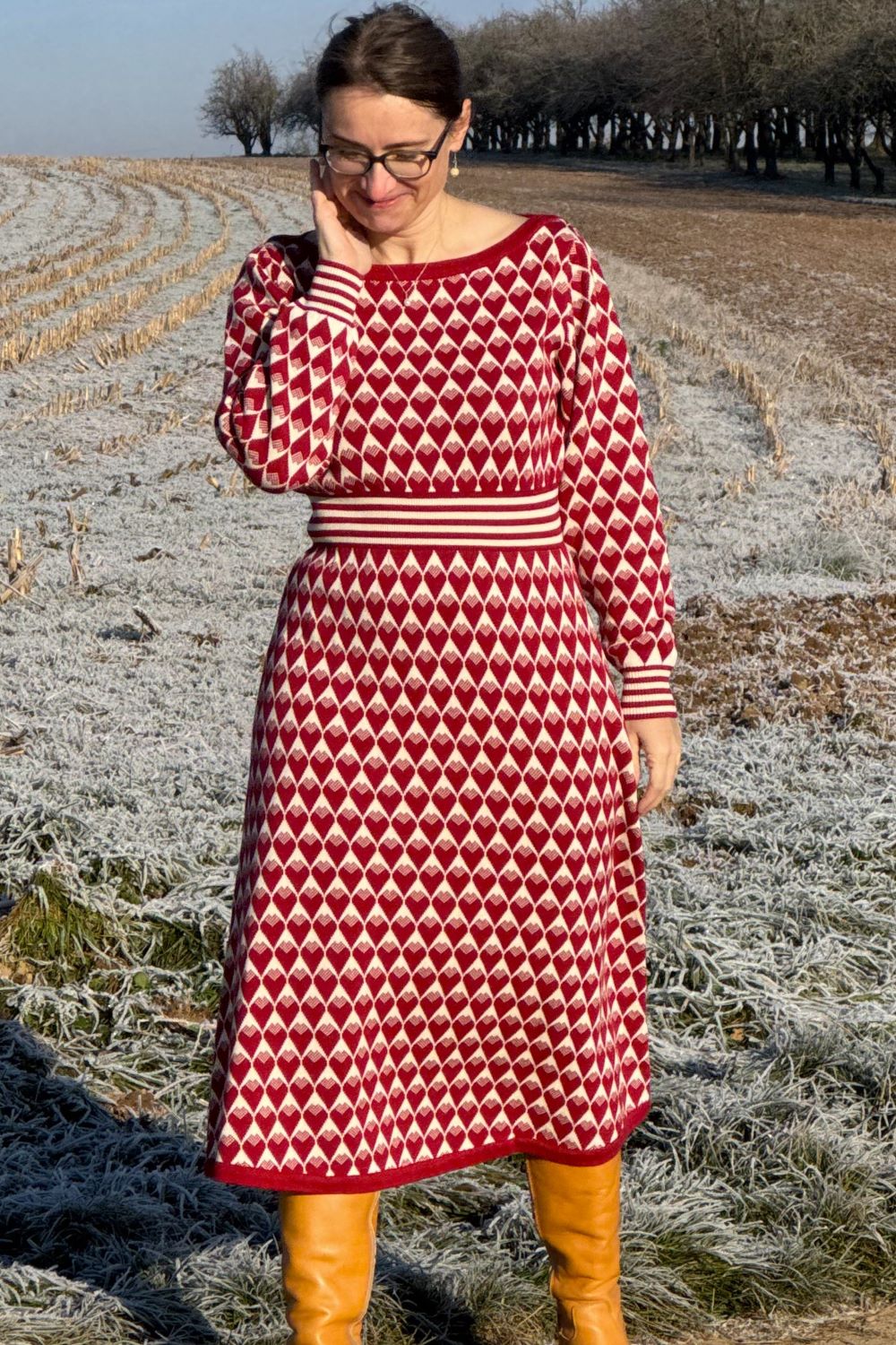 Midi-Strickkleid, Hearts