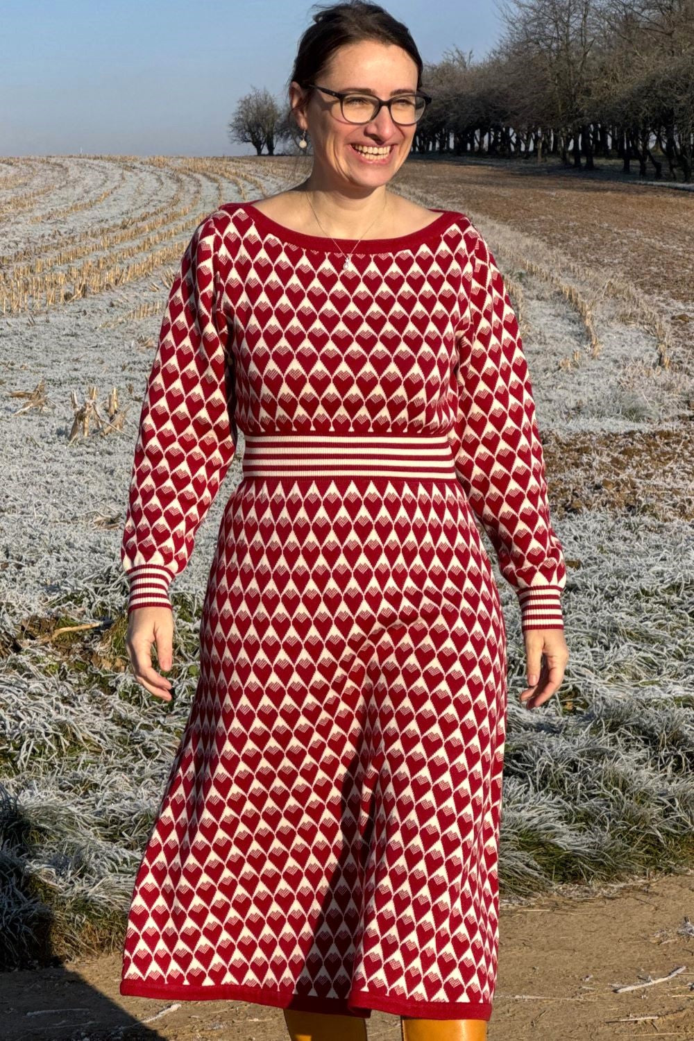 Midi-Strickkleid, Hearts